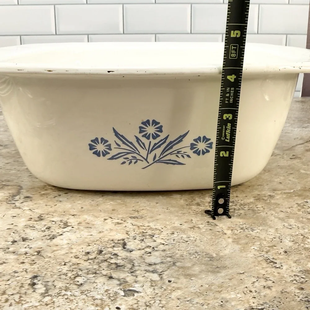 Corning Ware Blue Cornflower Dutch Oven 4 Qt P-34-B w/ Clear Glass Lid VTG